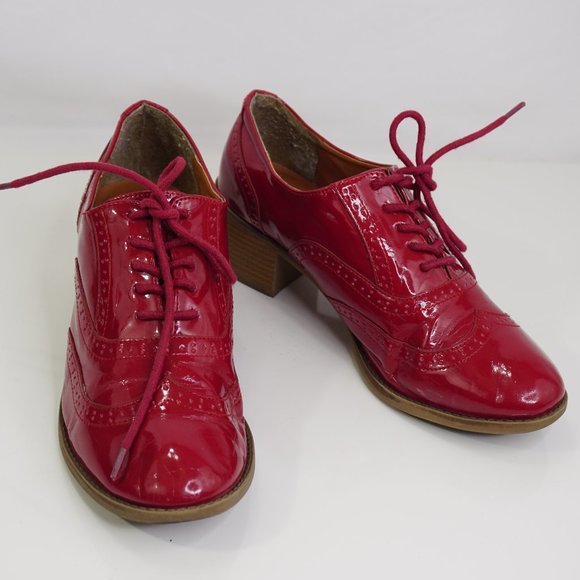 Rampage Underscore Womens Red Wingtip Oxfords Shoes Size 7.5 - Picture 1 of 9